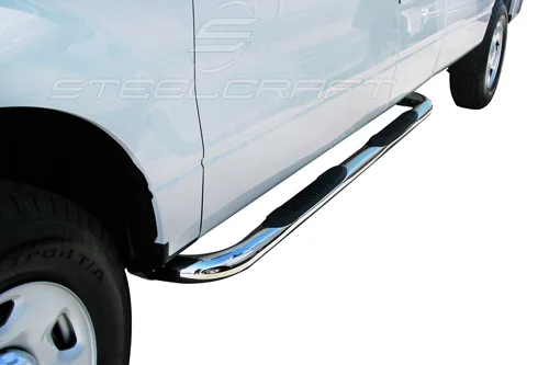 Steelcraft 213707 - 3″ Round Sidebars, Stainless Steel, Extended Cab
