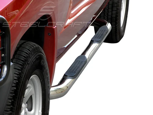 Steelcraft 220127 - 3″ Round Sidebars, Stainless Steel, Crew Cab