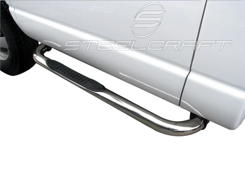 Steelcraft 220827 - 3″ Round Sidebars, Stainless Steel, Regular Cab