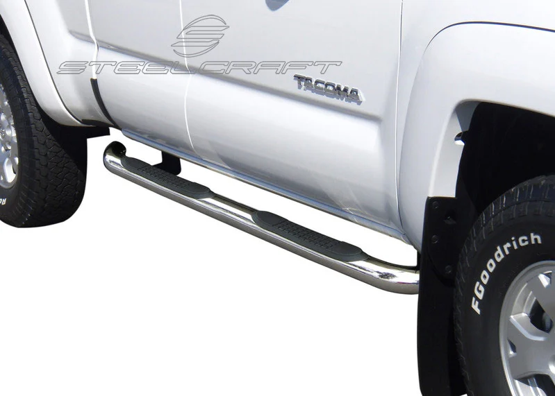 Steelcraft 230917P - 3″ Round Sidebars, Stainless Steel, Extended Cab