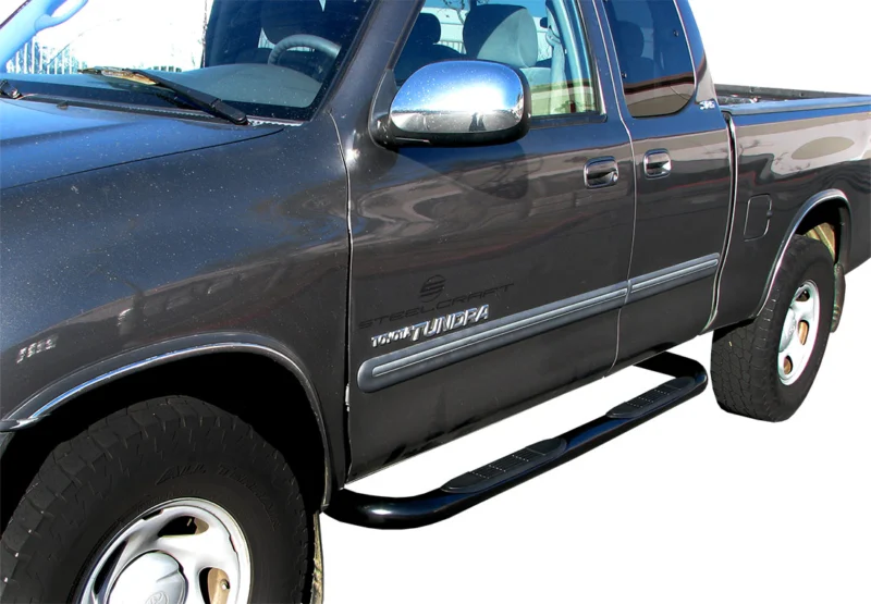 Steelcraft 230940 - 3″ Round Sidebars, Black, Extended Cab