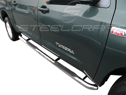 Steelcraft 233127 - 3″ Round Sidebars, Stainless Steel, Crew Cab