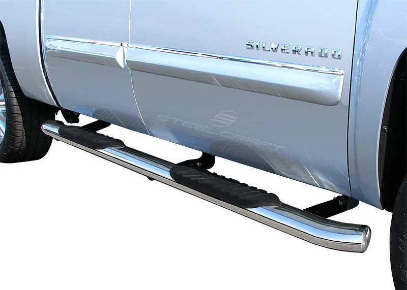 Steelcraft 402229P - 5″ Oval Sidebars, Stainless Steel, Crew Cab