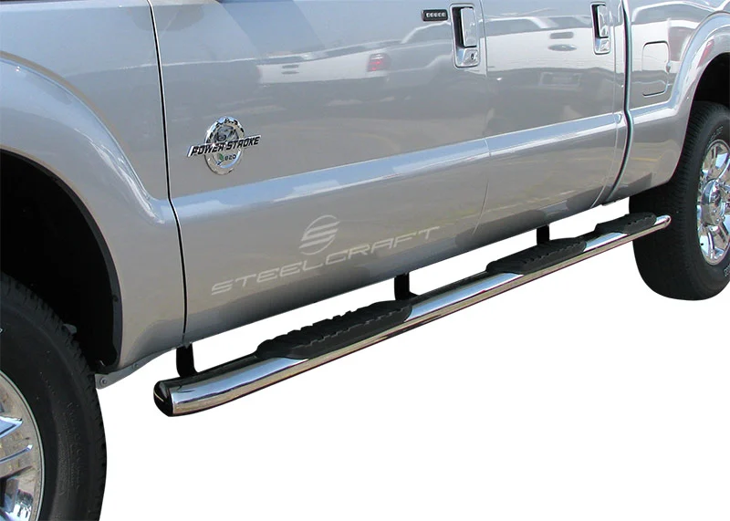 Steelcraft 412465 - 5″ Oval Sidebars, Stainless Steel, Crew Cab