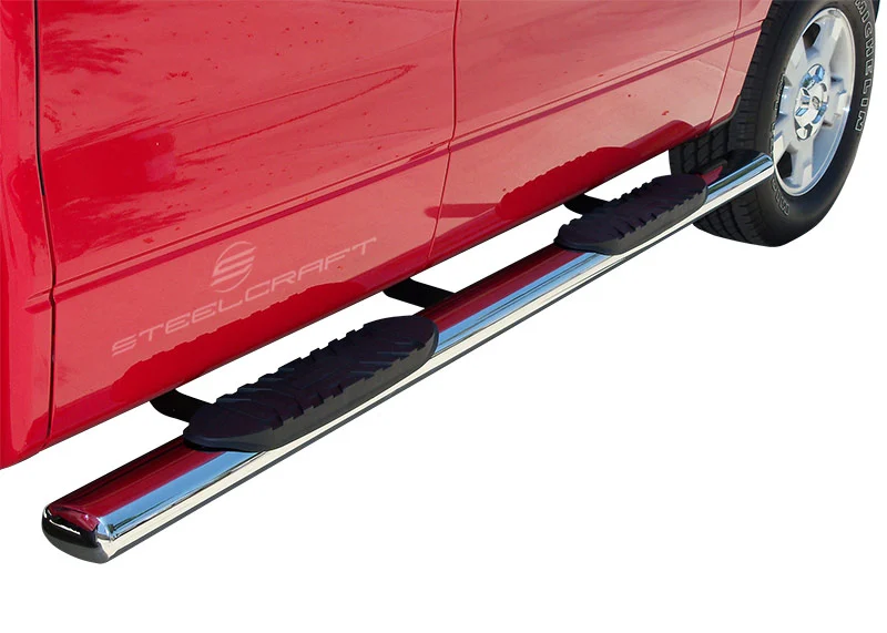 Steelcraft 413809 - 5″ Oval Sidebars, Stainless Steel, Crew Cab