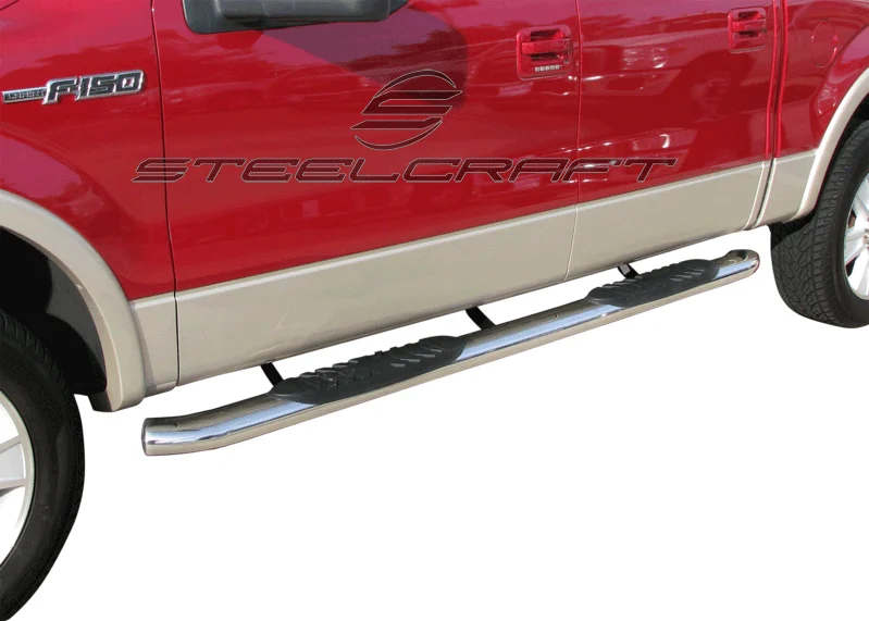 Steelcraft 413809P - 5″ Oval Sidebars, Stainless Steel, Crew Cab