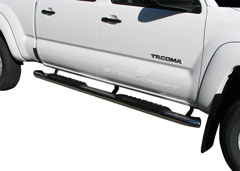 Steelcraft 430909BP - 5″ Oval Sidebars, Black, Crew Cab