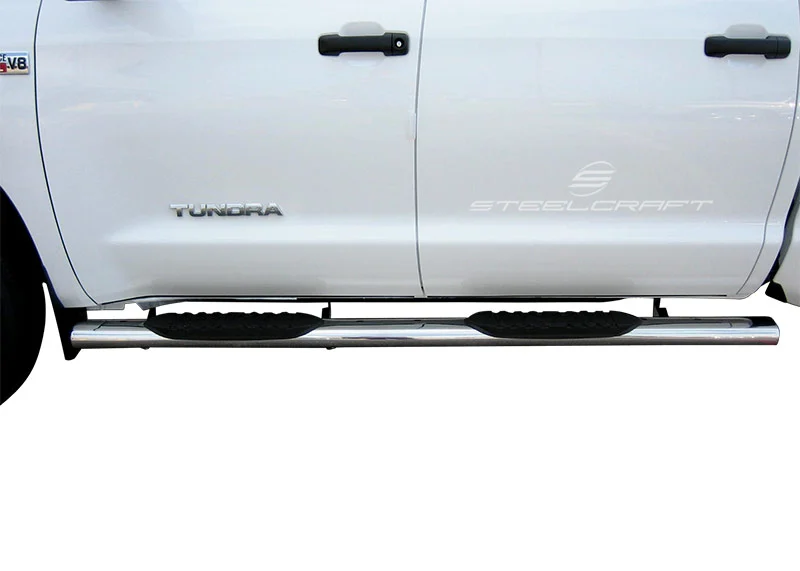 Steelcraft 433129 - 5″ Oval Sidebars, Stainless Steel, Crew Cab