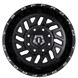 TIS 544BM-28299ROS - 544BM Dually, 20x8.25 8x6.5, Gloss Black w/Milled Accents