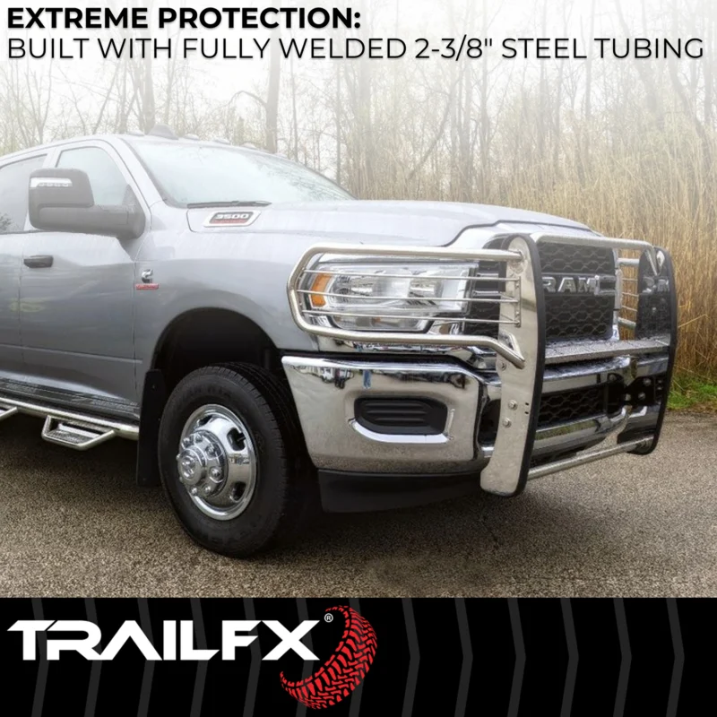 TrailFX E0048S - Grille Guards, Silver, Polished