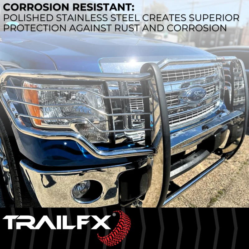 TrailFX E0048S - Grille Guards, Silver, Polished