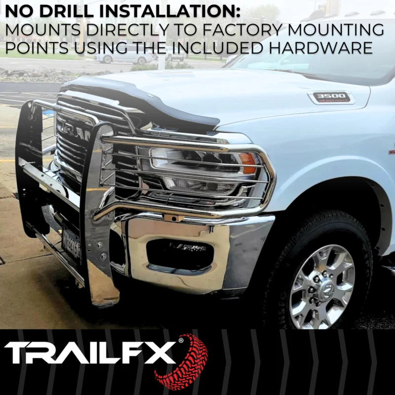 TrailFX E0048S - Grille Guards, Silver, Polished