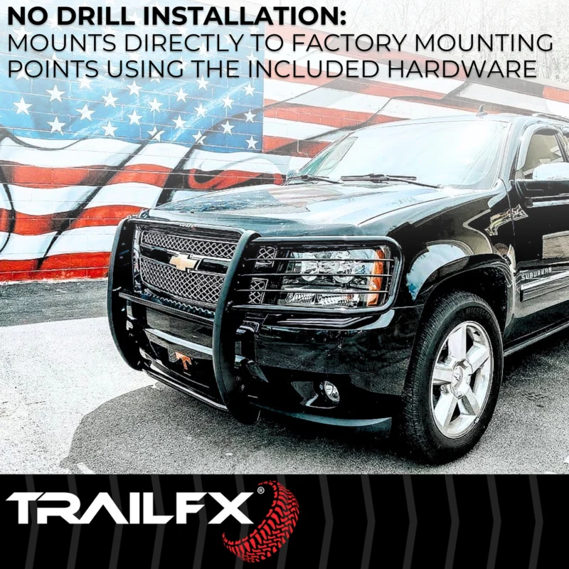 TrailFX E0048T - Grille Guards, Black, Powder Coated