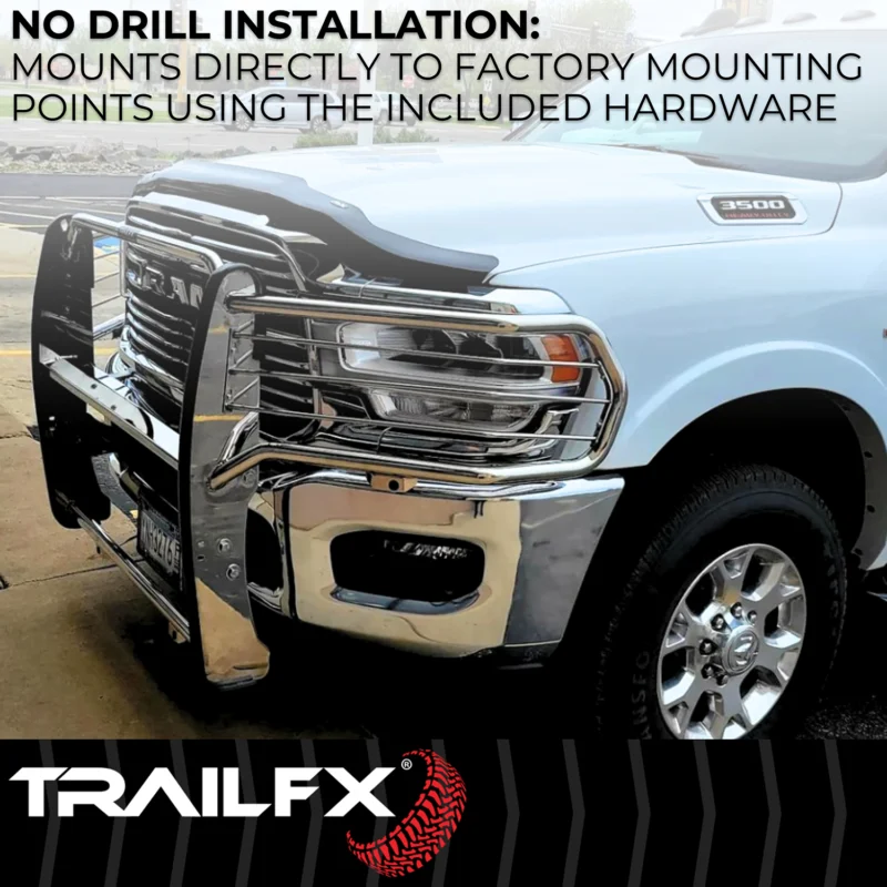 TrailFX E0049S - Grille Guards, Silver, Polished